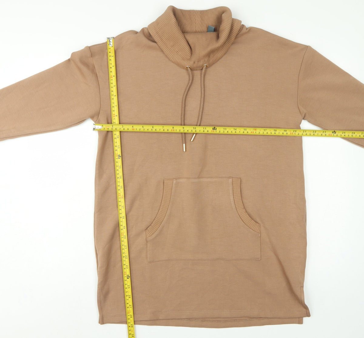 Ruth Langsford Women Beige UK 8 Tunic Hoodie Roll Neck Pocket