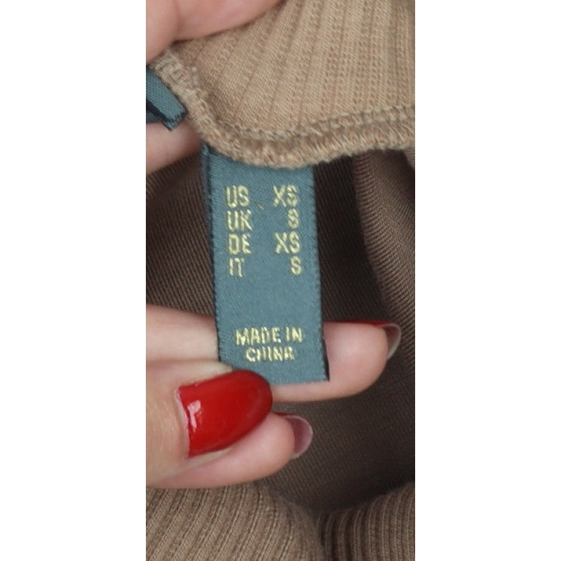 Ruth Langsford Women Beige UK 8 Tunic Hoodie Roll Neck Pocket