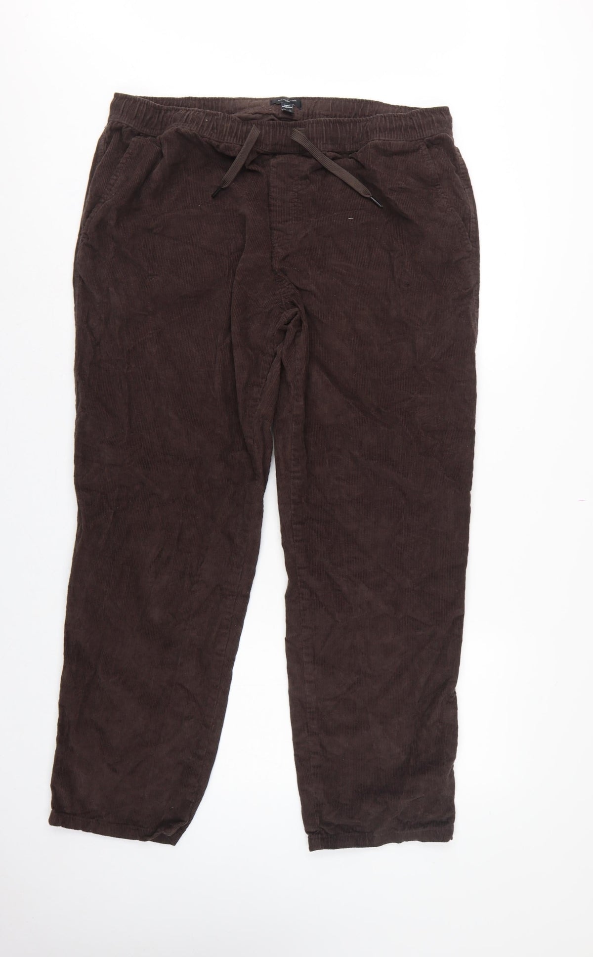 New Look Unisex Brown Corduroy Jogger Trousers XL Cotton
