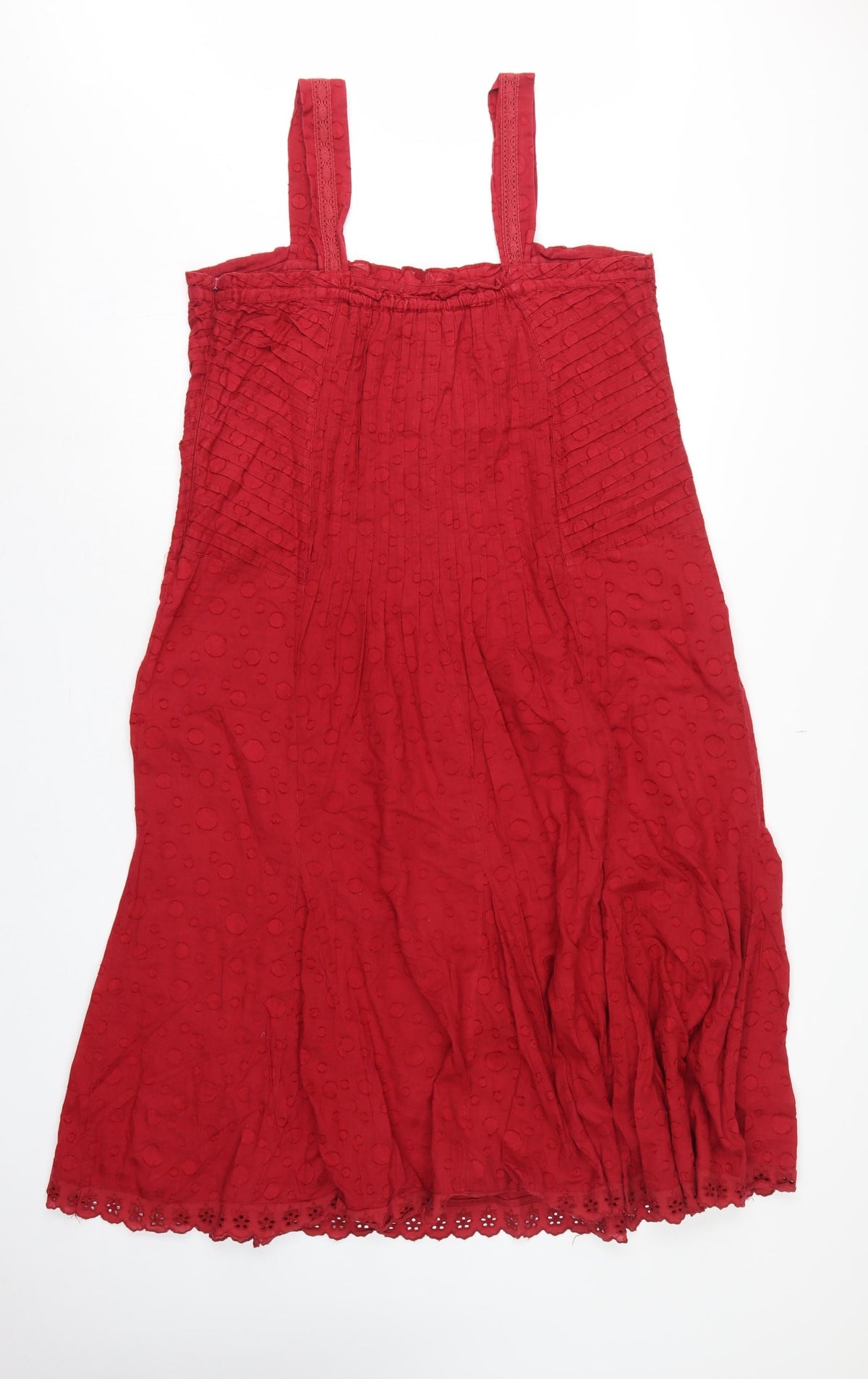 Per Una Marks & Spencer Women Red Cotton A-Line Long Dress UK 18