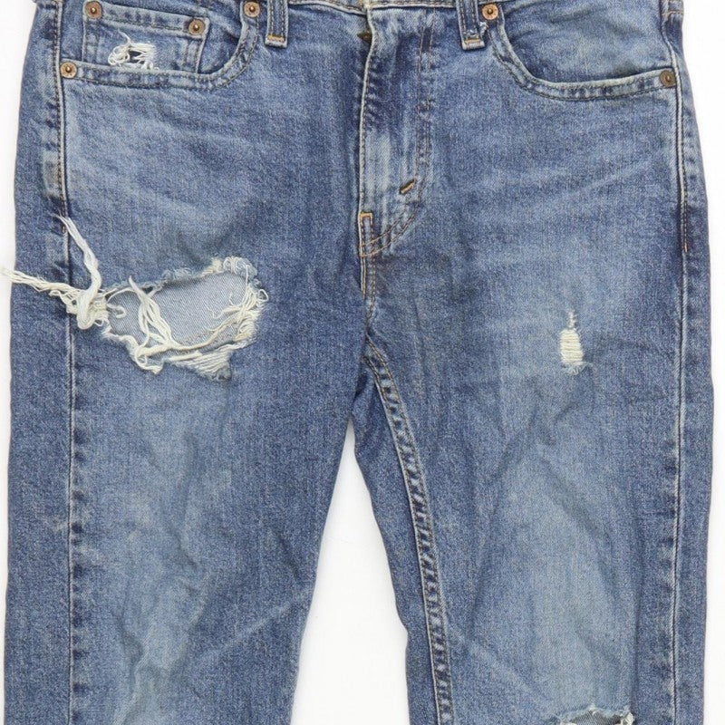 Levi's Men's Blue W30 519 Slim Straight Distressed Jeans