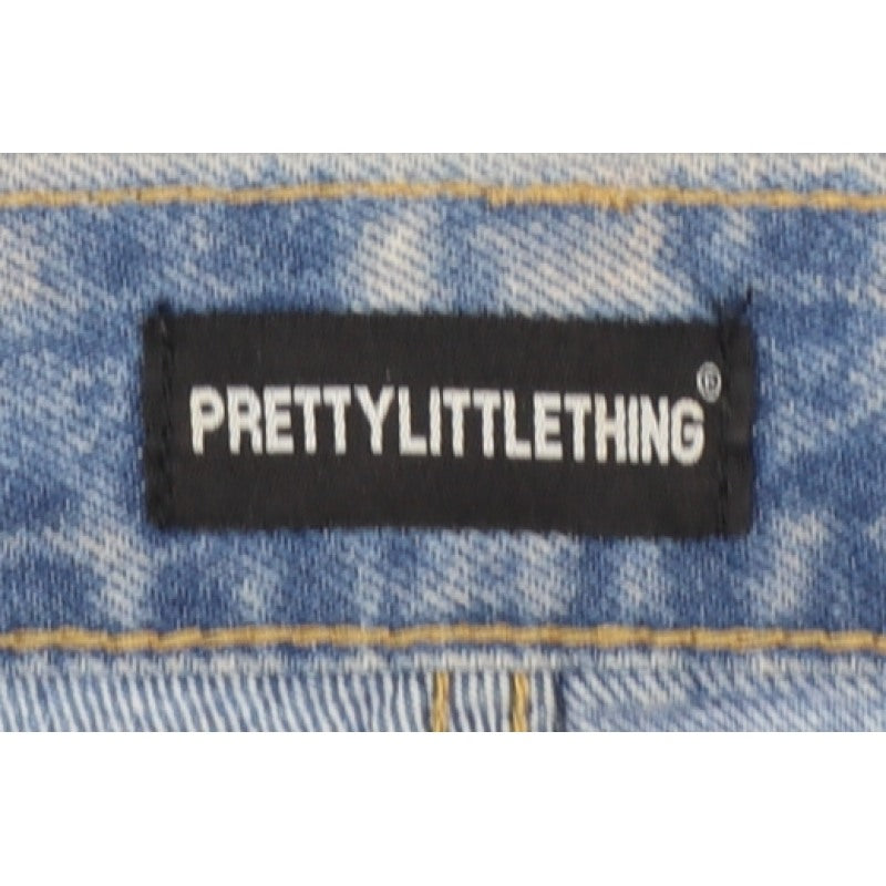 PrettyLittleThing Women Blue UK 6 High Rise Distressed Straight Jeans