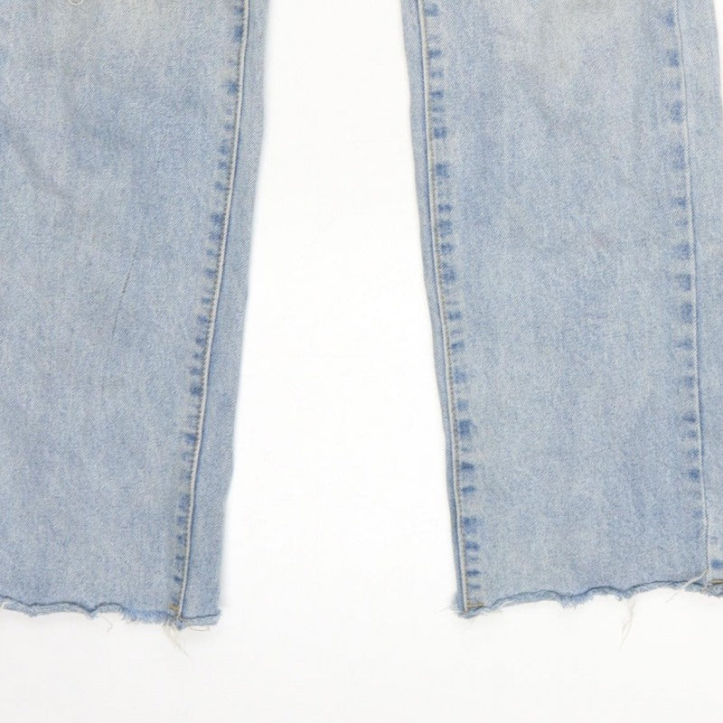 PrettyLittleThing Women Blue UK 6 High Rise Distressed Straight Jeans