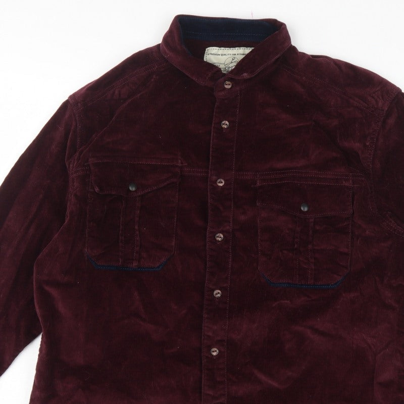 Jack South Men’s Red L Corduroy Western Button-Up Shirt