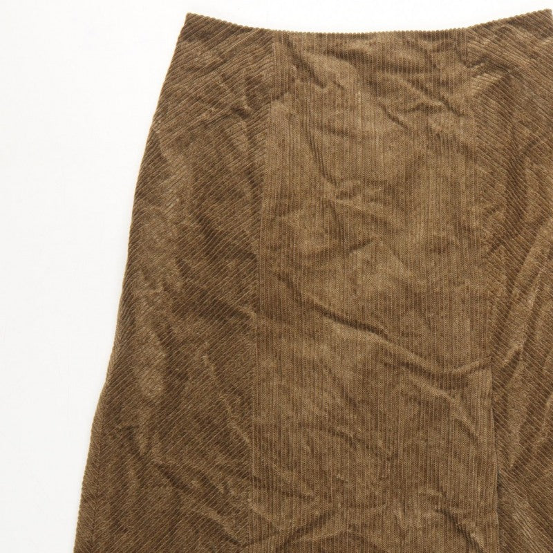 Per Una Women Brown UK 14 Herringbone Midi A-Line Lined Skirt