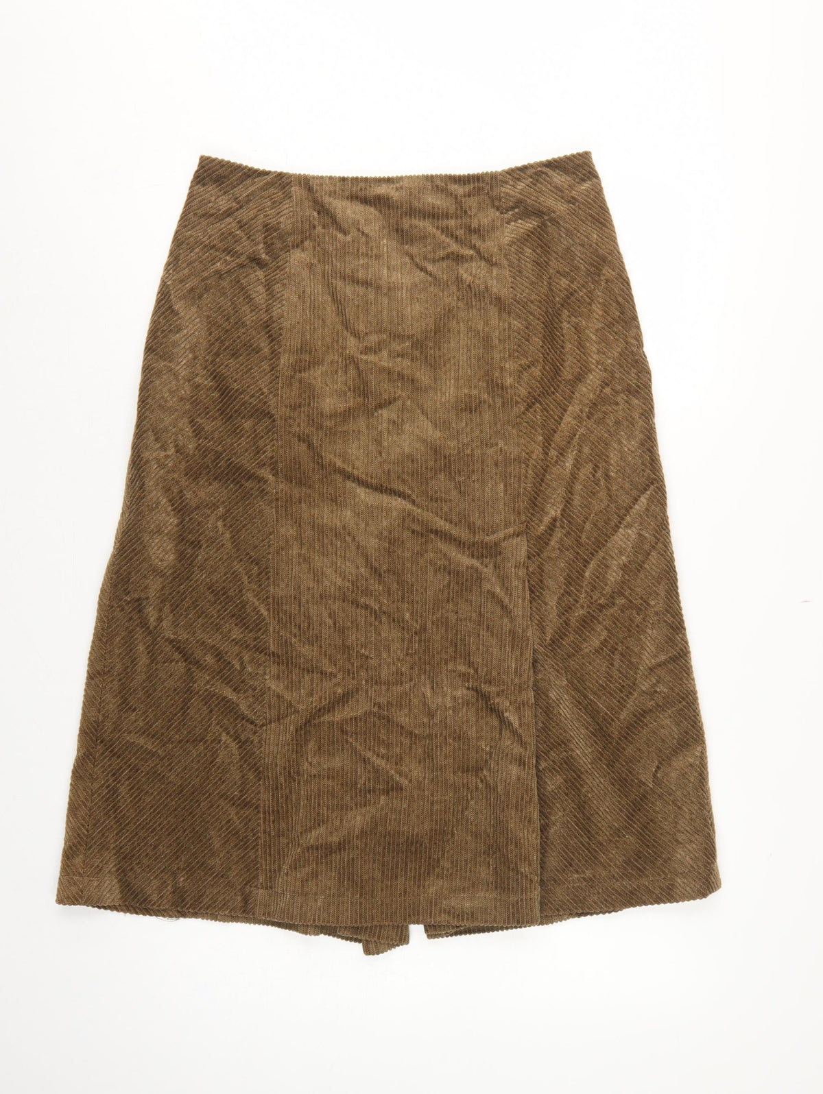Per Una Women Brown UK 14 Herringbone Midi A-Line Lined Skirt