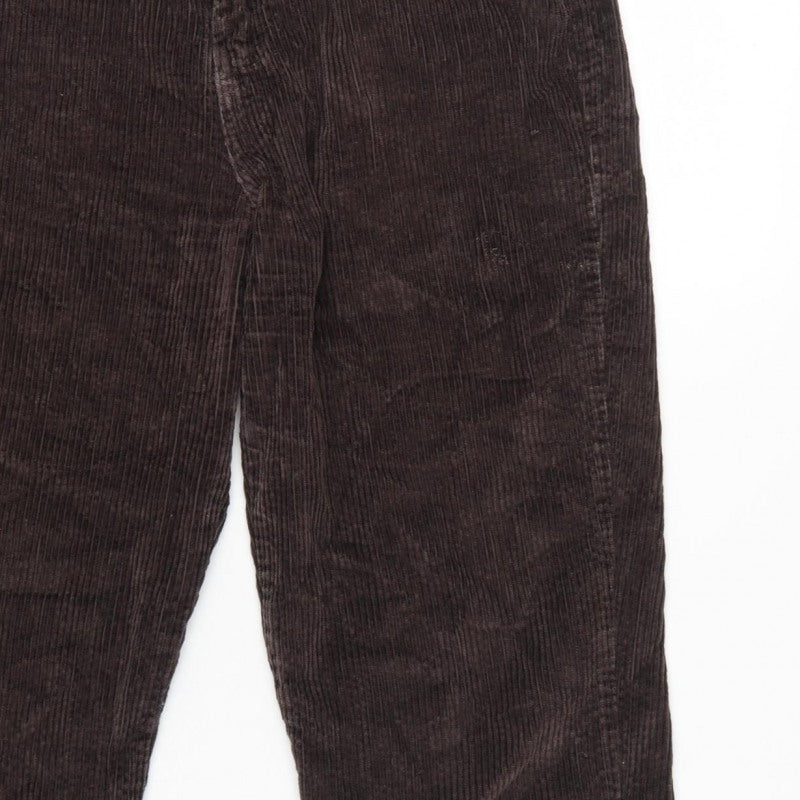 Crossroads Women’s Brown Size 10 Corduroy Tapered Trousers Pockets