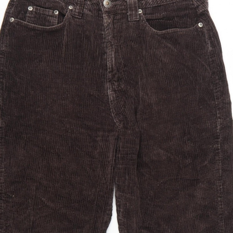 Crossroads Women’s Brown Size 10 Corduroy Tapered Trousers Pockets