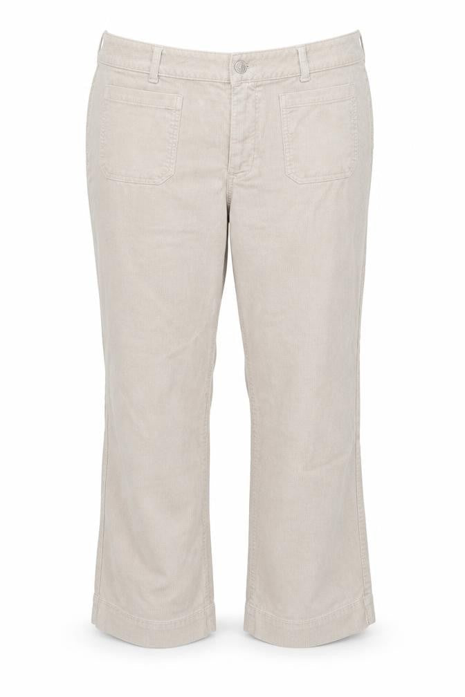 Marks and Spencer Women Beige UK 22 Regular Bootcut Cord Trousers