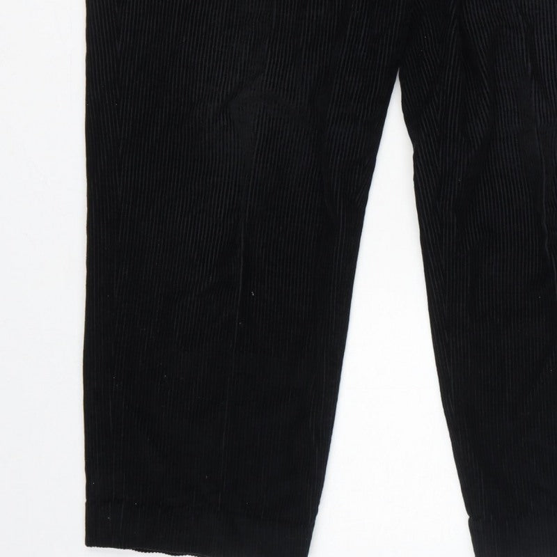 Orvis Women’s Black Size 12 Cotton Corduroy Elastic Waist Tapered Trousers
