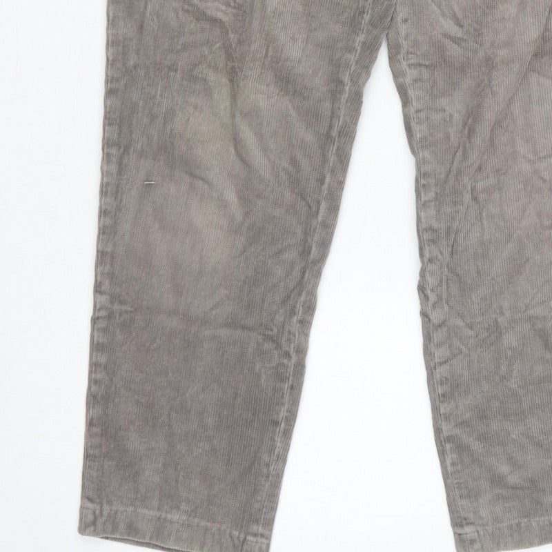 Uniqlo Men's Grey Corduroy Chino Trousers M 30in Regular Tapered
