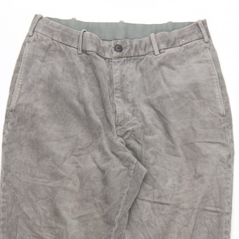 Uniqlo Men's Grey Corduroy Chino Trousers M 30in Regular Tapered