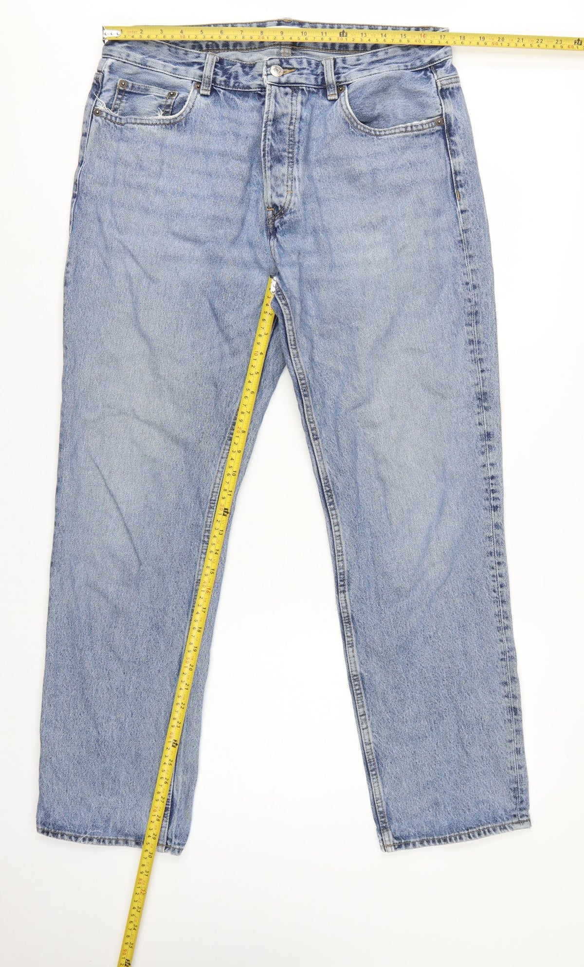 Zara Women’s Blue UK 16 High Rise Straight 5 Pocket Jeans