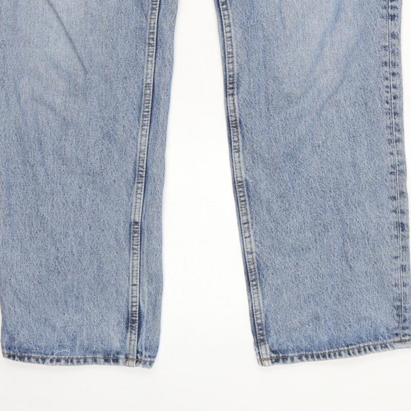 Zara Women’s Blue UK 16 High Rise Straight 5 Pocket Jeans