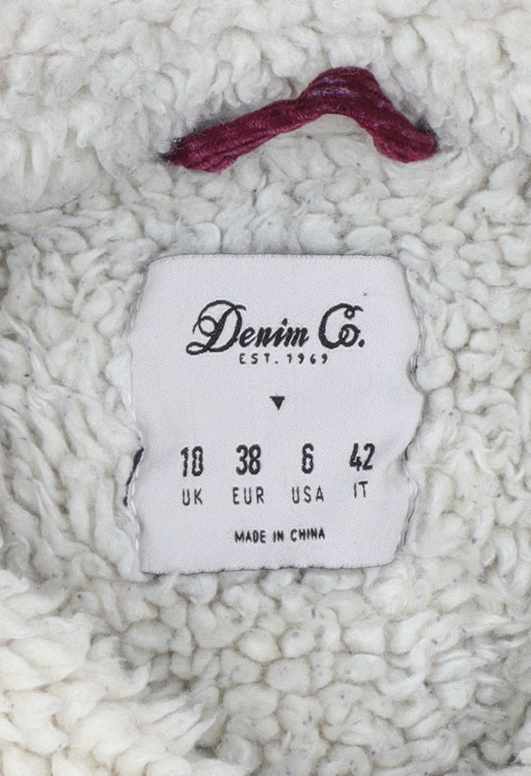 Denim Co. Women’s Red Corduroy Sherpa Collar Jacket UK 10