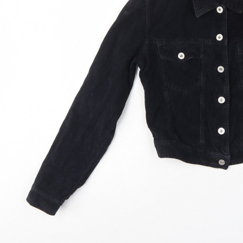 Hamnett Women’s Black S Corduroy Button-Up Basic Jacket