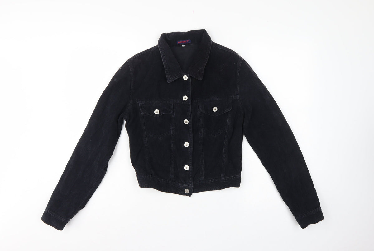 Hamnett Women’s Black S Corduroy Button-Up Basic Jacket
