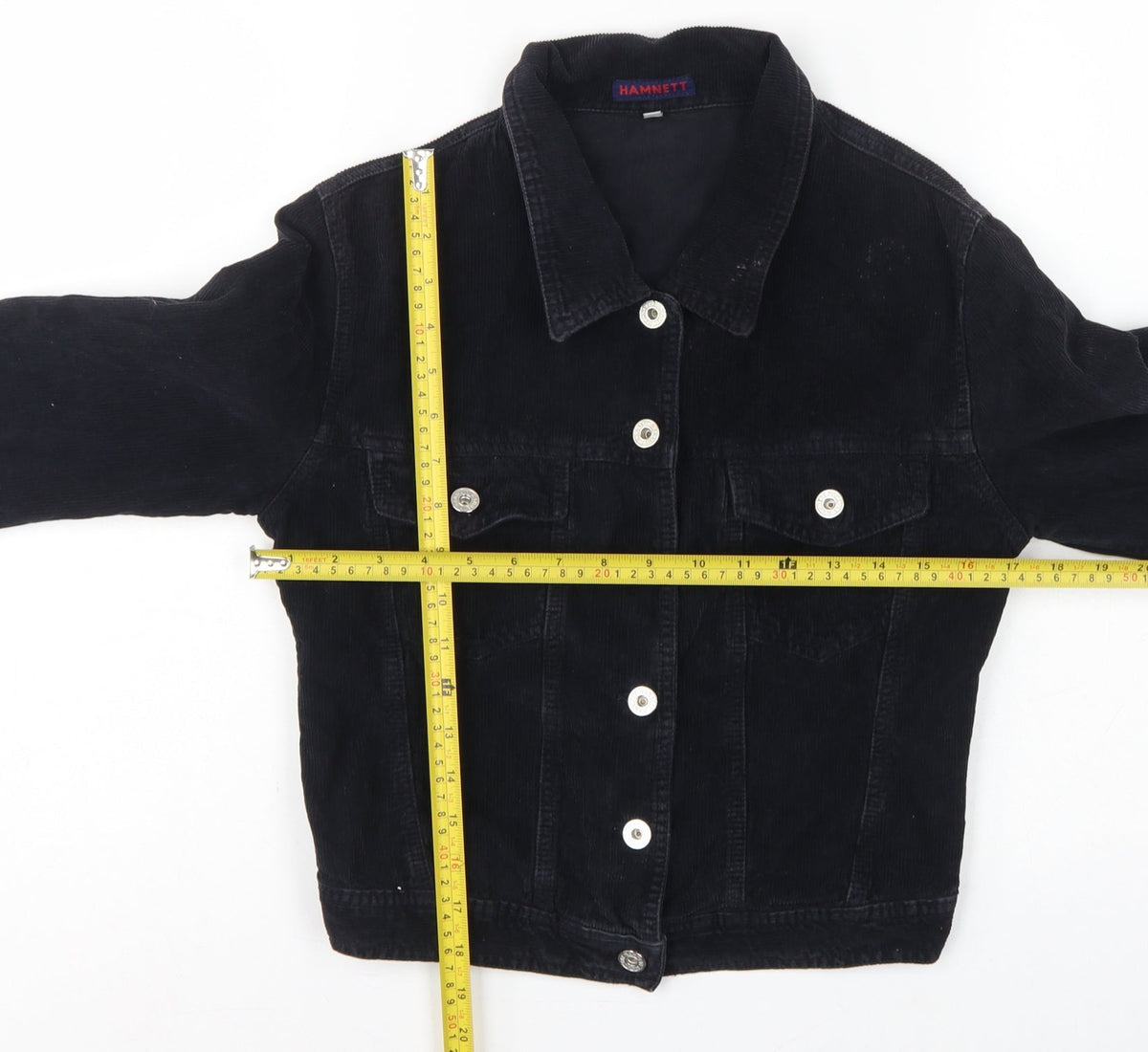 Hamnett Women’s Black S Corduroy Button-Up Basic Jacket