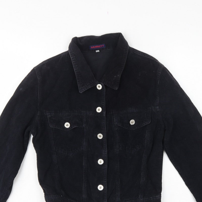Hamnett Women’s Black S Corduroy Button-Up Basic Jacket