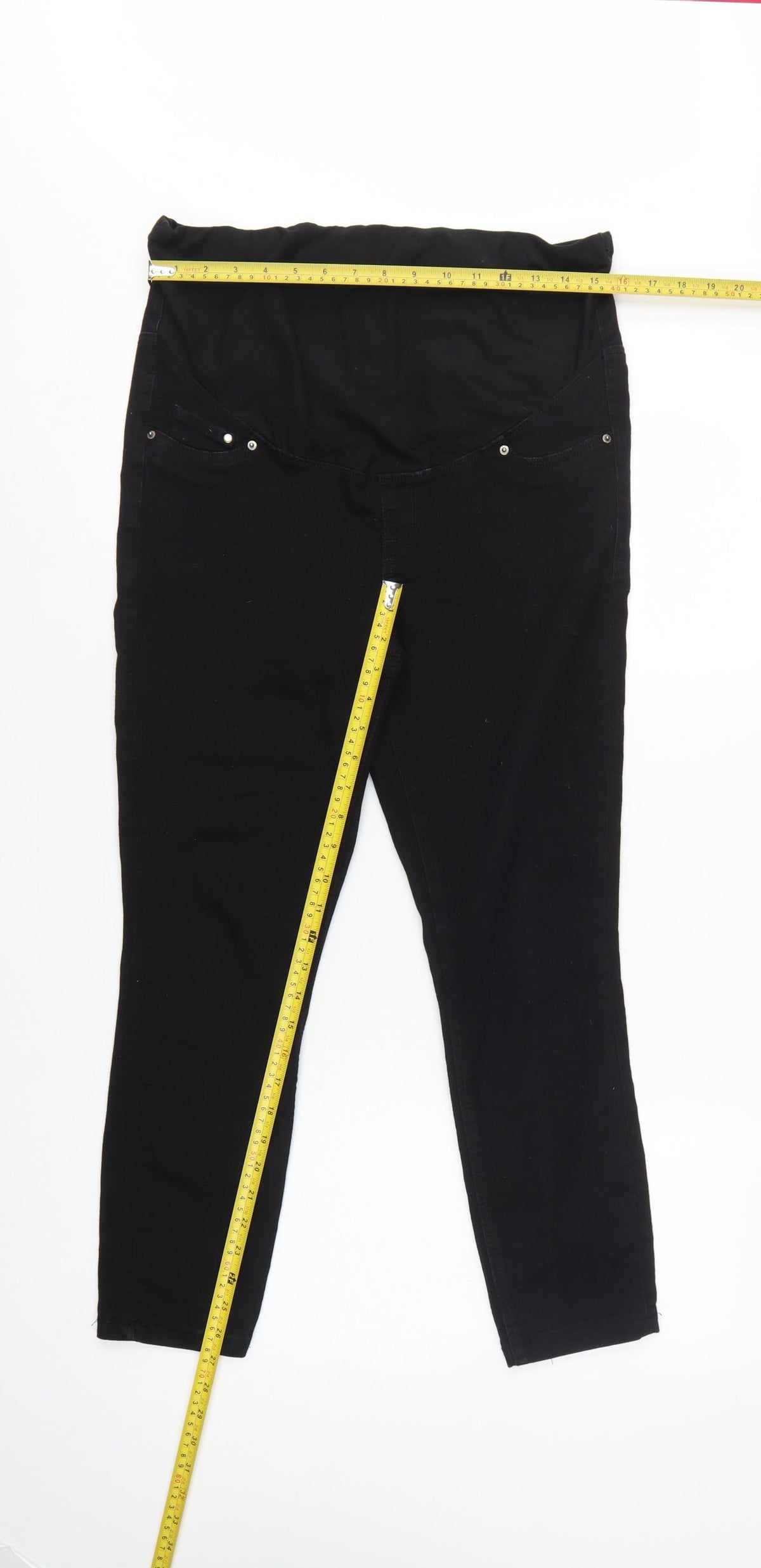 H&M Mama Women Black UK 14 Super Skinny High Rise Maternity Jeans