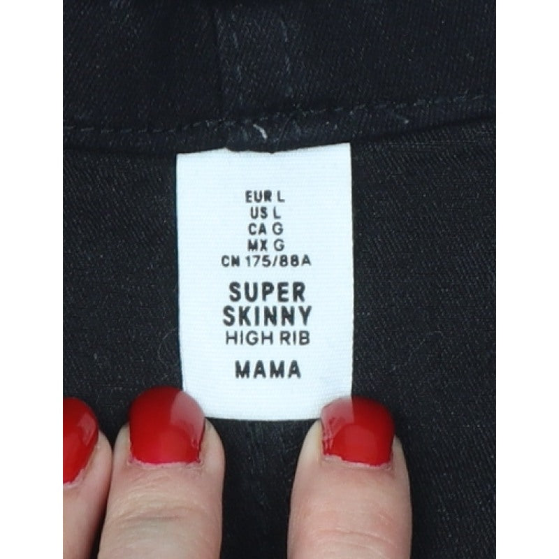 H&M Mama Women Black UK 14 Super Skinny High Rise Maternity Jeans