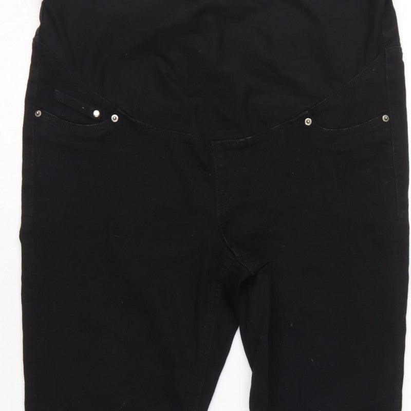 H&M Mama Women Black UK 14 Super Skinny High Rise Maternity Jeans
