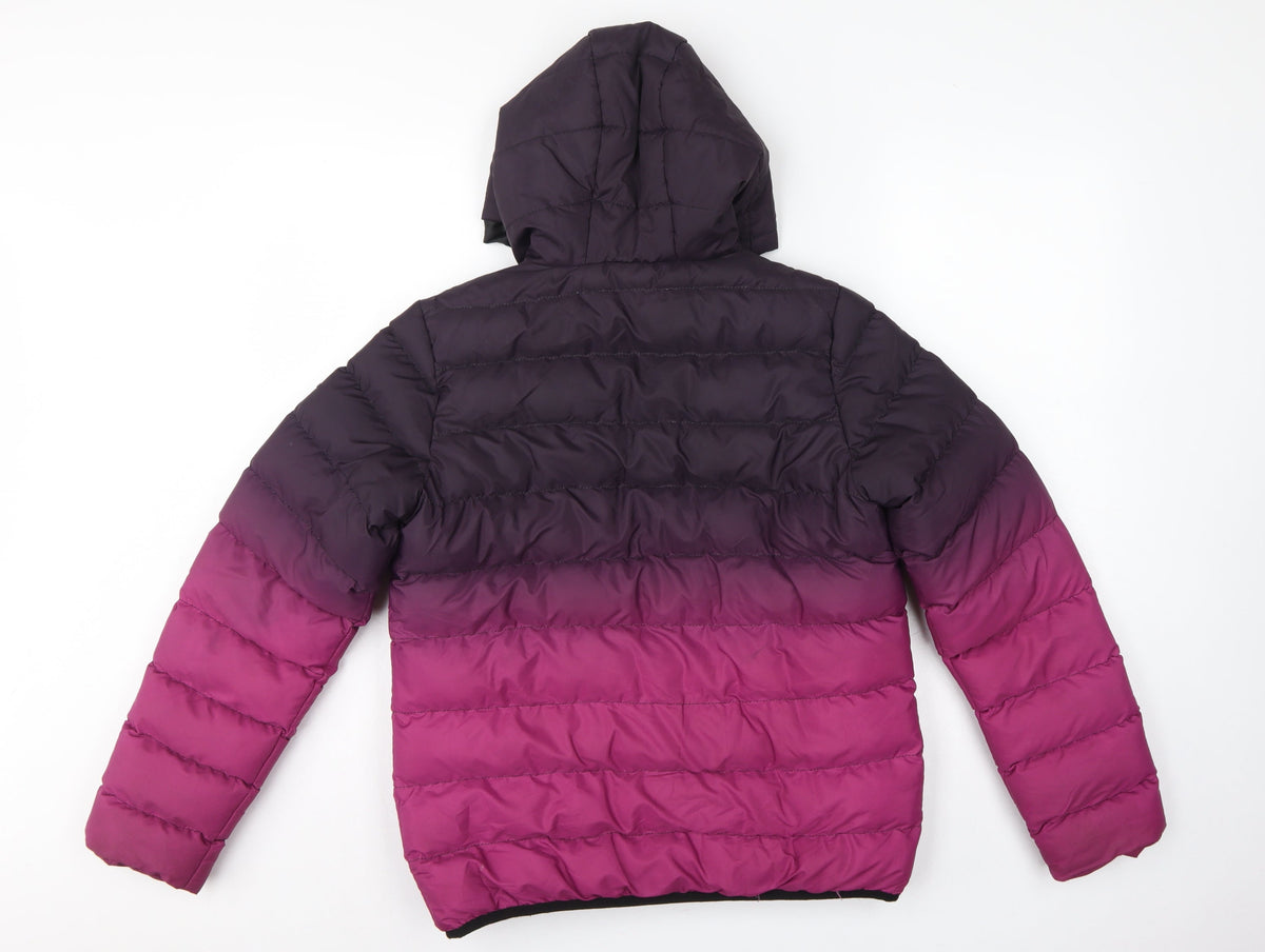 Fluid Boys 13 Years Purple Pink Colourblock Hooded Puffer Jacket