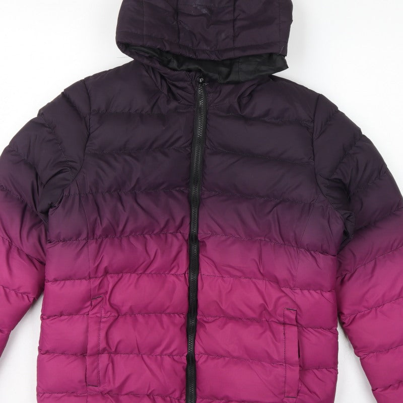 Fluid Boys 13 Years Purple Pink Colourblock Hooded Puffer Jacket