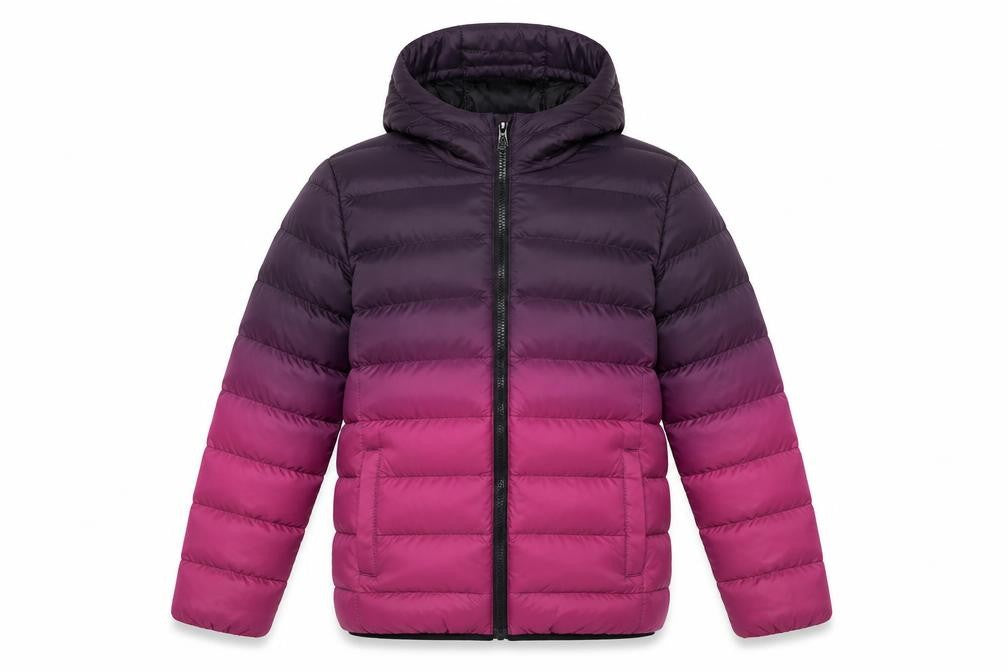 Fluid Boys 13 Years Purple Pink Colourblock Hooded Puffer Jacket
