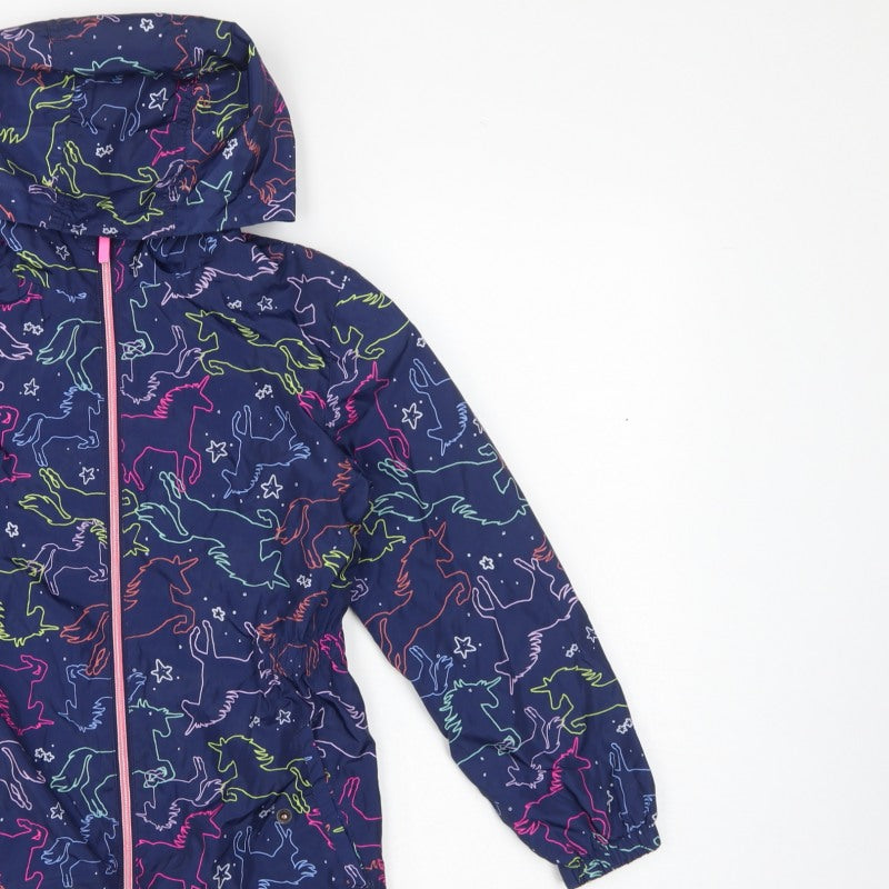 Next Girls Multicoloured Horse Print Hooded Parka Coat 9 Years