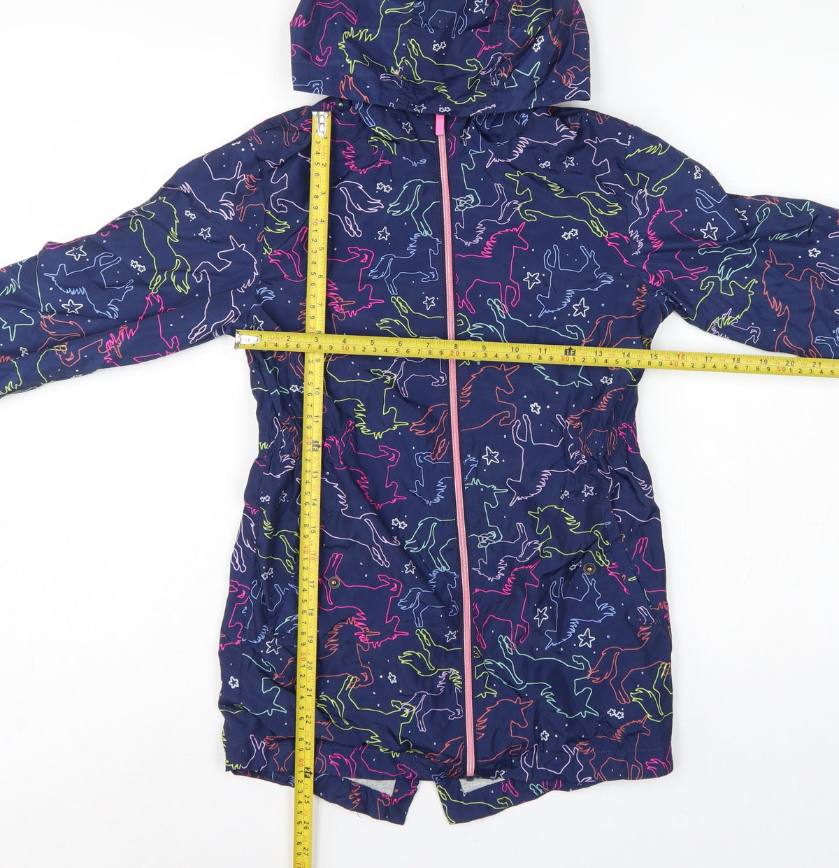 Next Girls Multicoloured Horse Print Hooded Parka Coat 9 Years