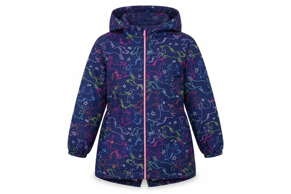 Next Girls Multicoloured Horse Print Hooded Parka Coat 9 Years