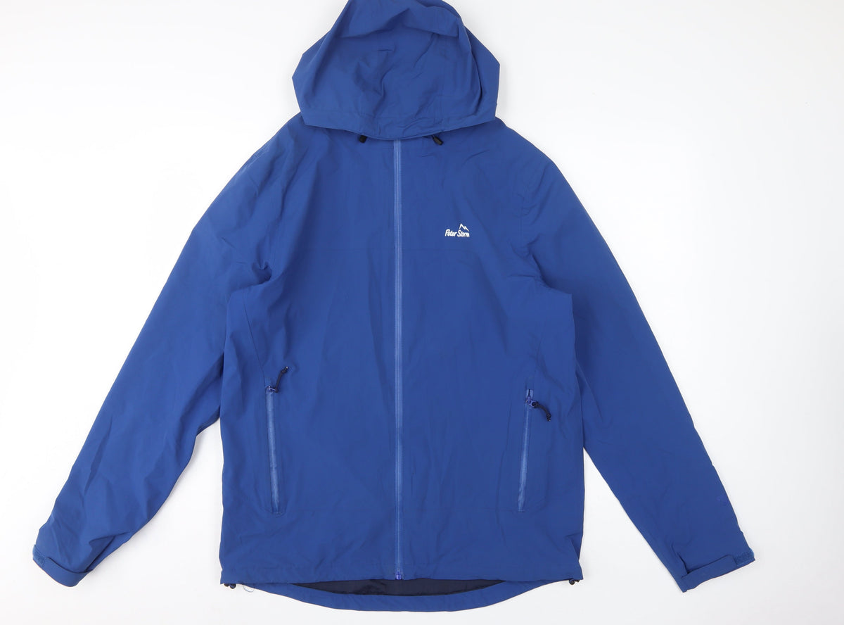 Peter Storm Men's Blue M Hooded Outdoor Windbreaker Jacket