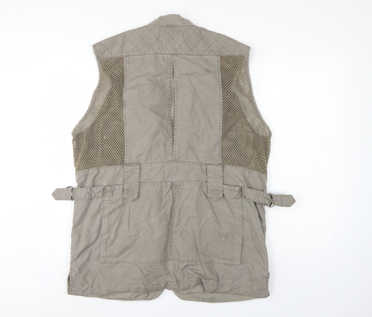 TravelSmith Men’s Grey M Cotton Outdoor Fishing Utility Waistcoat
