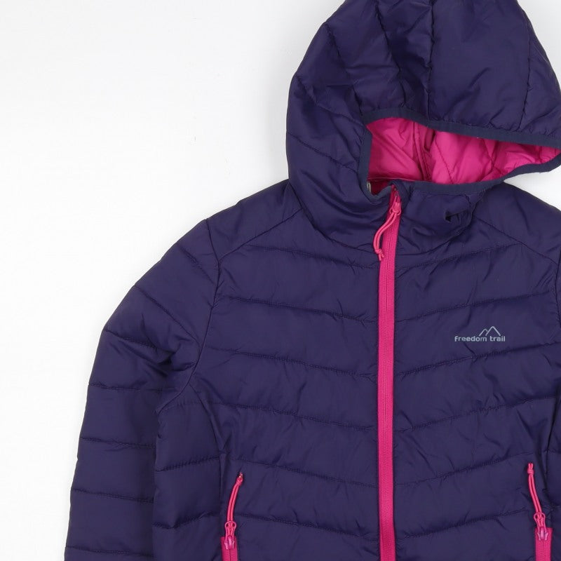 Freedom Trail Women’s Navy Pink Size 8 Hooded Puffer Jacket