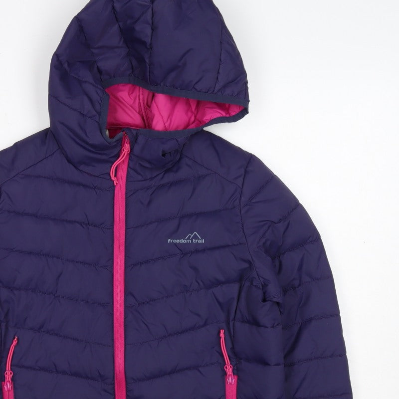 Freedom Trail Women’s Navy Pink Size 8 Hooded Puffer Jacket