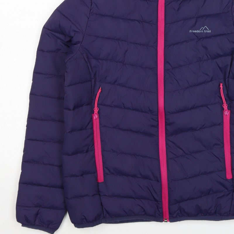 Freedom Trail Women’s Navy Pink Size 8 Hooded Puffer Jacket