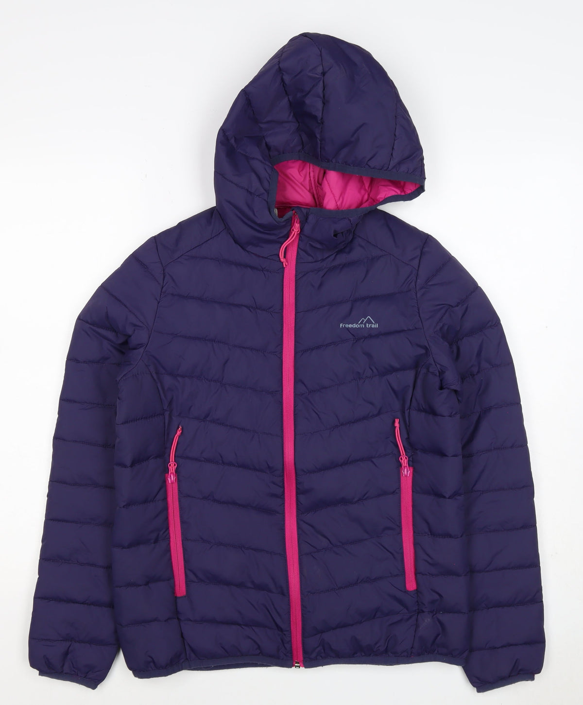 Freedom Trail Women’s Navy Pink Size 8 Hooded Puffer Jacket
