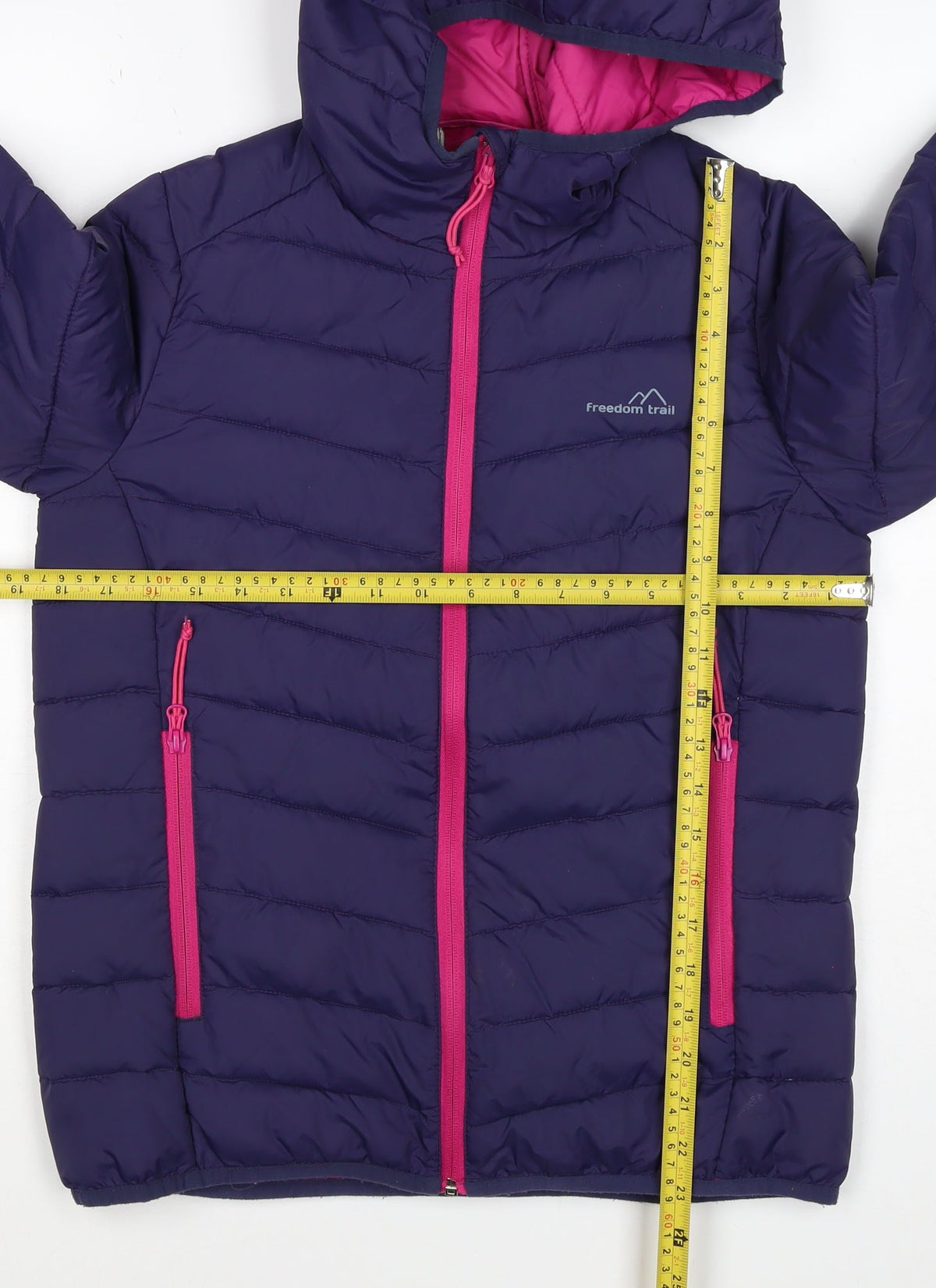 Freedom Trail Women’s Navy Pink Size 8 Hooded Puffer Jacket