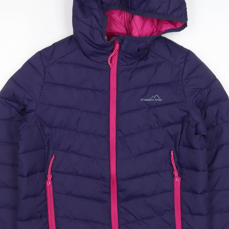Freedom Trail Women’s Navy Pink Size 8 Hooded Puffer Jacket