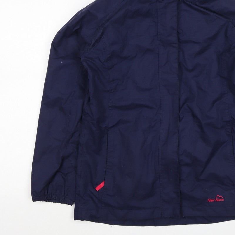 Additional view of Peter Storm girls’ blue 7-8 years hooded waterproof parka jacket