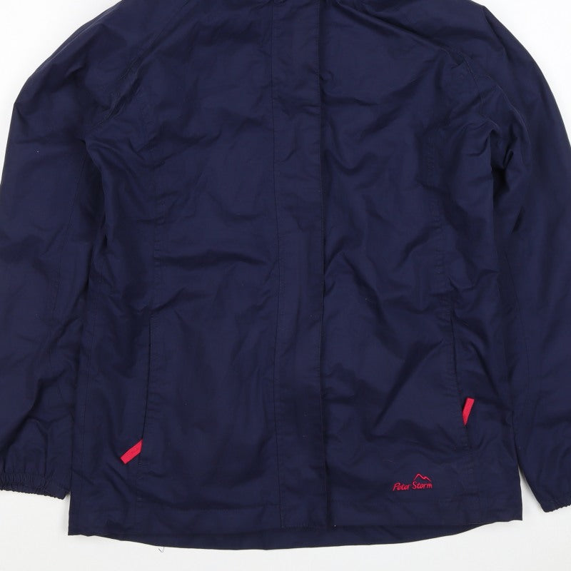 Additional view of Peter Storm girls’ blue 7-8 years hooded waterproof parka jacket