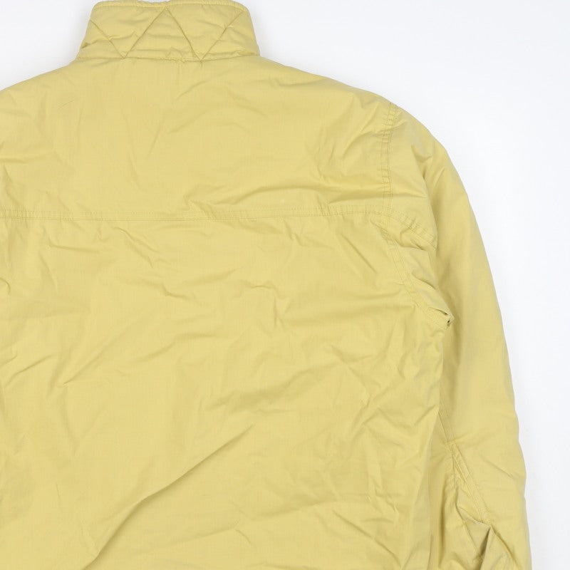 Timberland Men Yellow Small Puffer Jacket Fleece Lined Full Zip