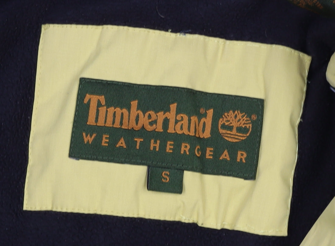 Timberland Men Yellow Small Puffer Jacket Fleece Lined Full Zip