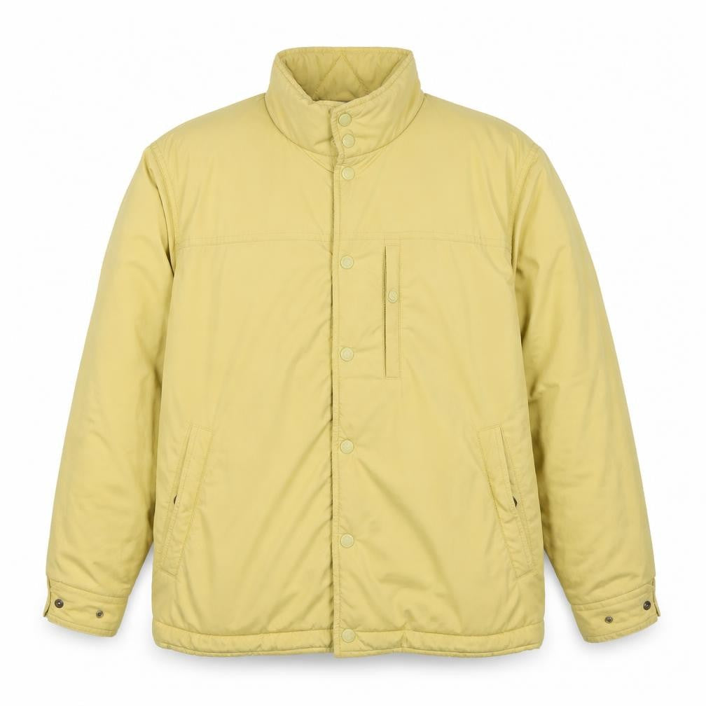 Timberland Men Yellow Small Puffer Jacket Fleece Lined Full Zip
