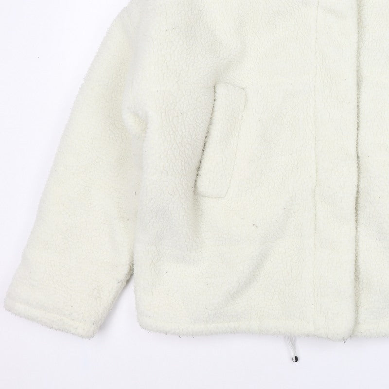 Billabong Women Ivory Size 8 Hooded Sherpa Fleece Jacket