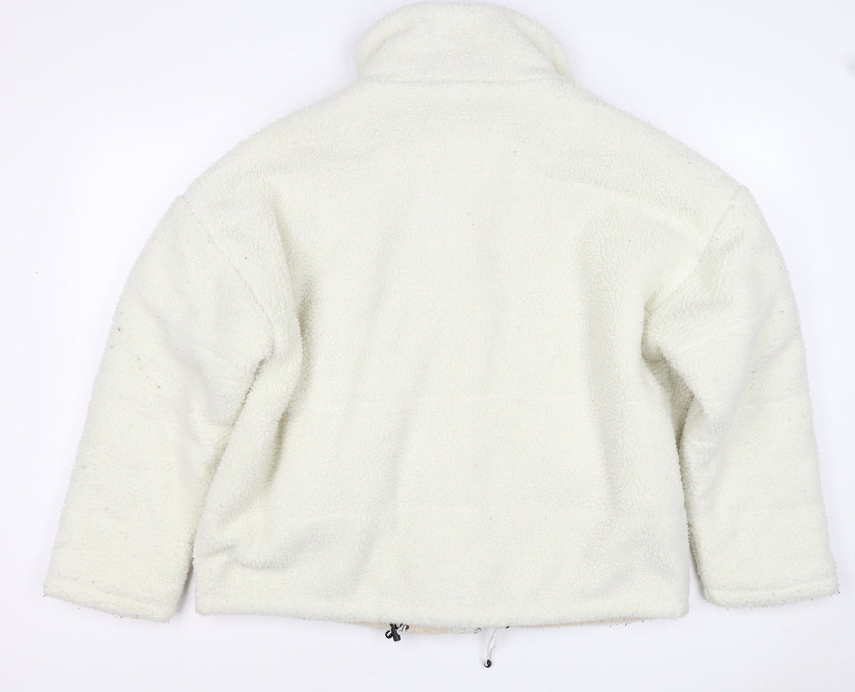 Billabong Women Ivory Size 8 Hooded Sherpa Fleece Jacket
