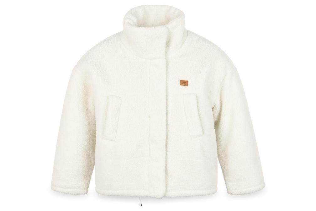 Billabong Women Ivory Size 8 Hooded Sherpa Fleece Jacket