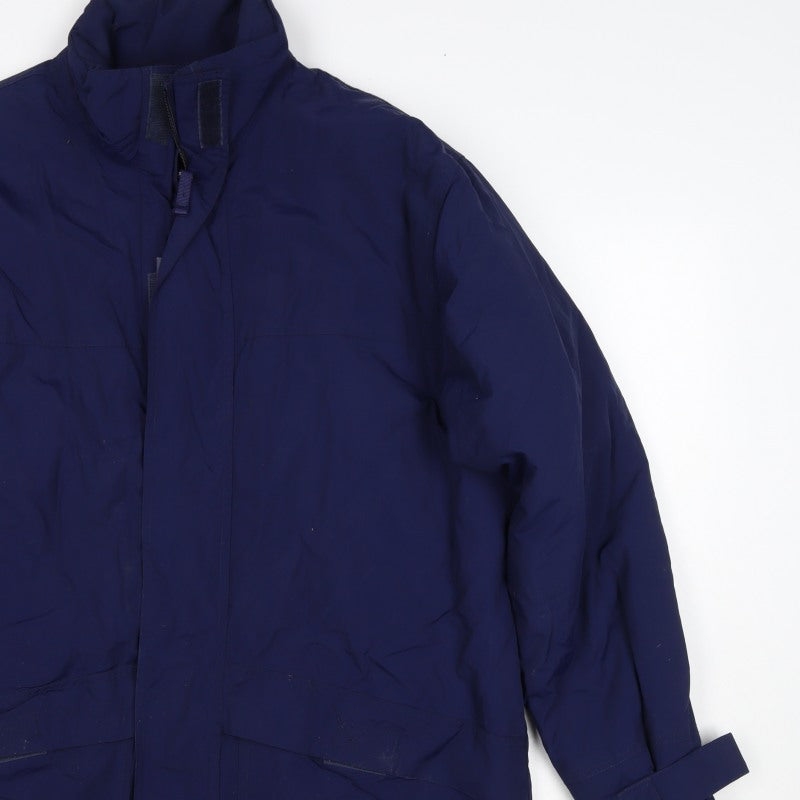 Danimac Women’s Blue Small Padded Parka Coat Zip Pockets