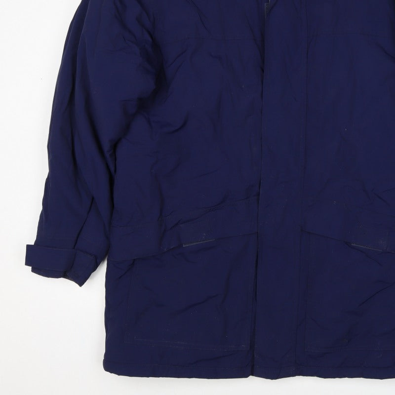 Danimac Women’s Blue Small Padded Parka Coat Zip Pockets